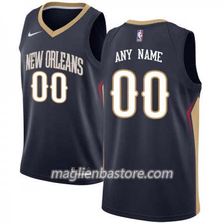 Maglia NBA New Orleans Pelicans Personalizzate Nike 2017-18 Navy Swingman - Uomo